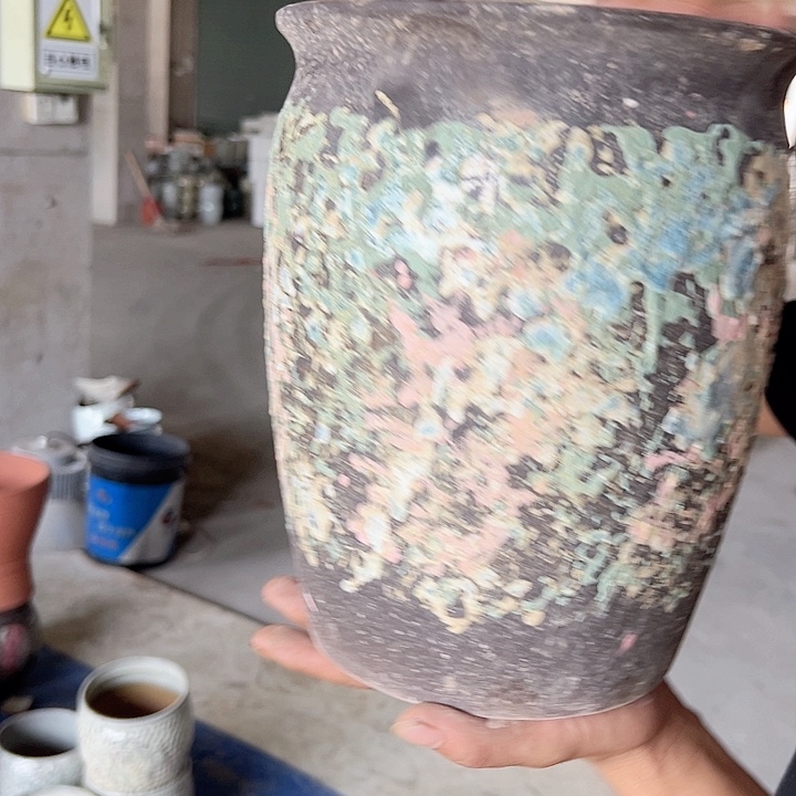 紫砂花盆高26口19