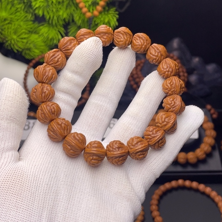 ཌ***ད吊坠桃核双脊龙14.8