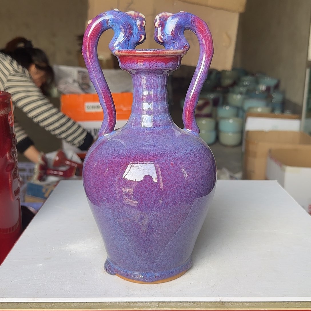 摆件陶郑家钧窑摆件微