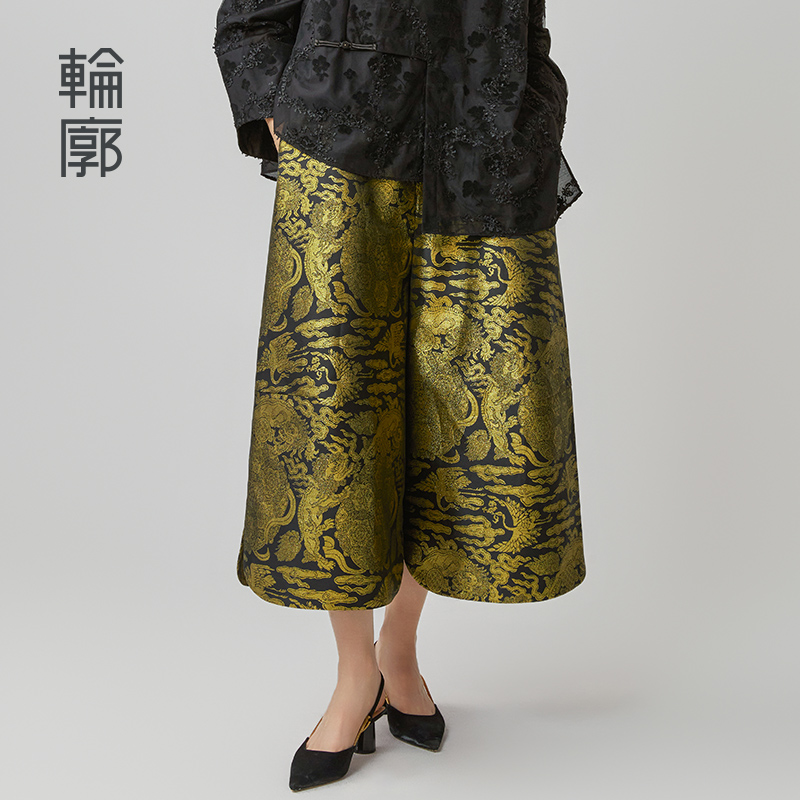【轻奢专属】轮廓有球必应休闲裤国风新中式阔腿裤L243K013