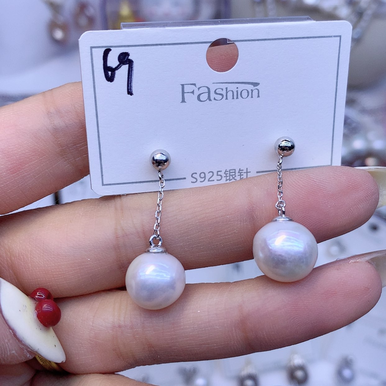 【闪购商品】淡水珍珠耳饰银S925镶嵌