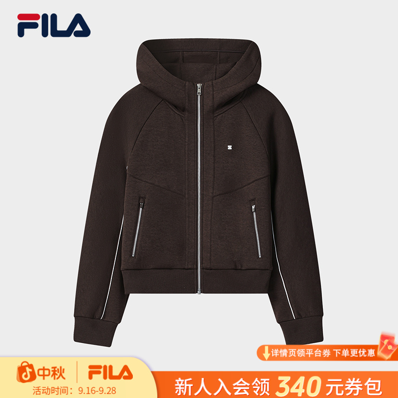 FILA/斐乐秋冬新款针织连帽外套时尚运动休闲百搭简约F11W543503F