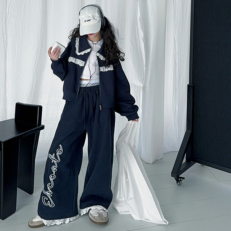 女童春装套装2025新款儿童女大童洋气炸街春秋款运动服卫衣两件套