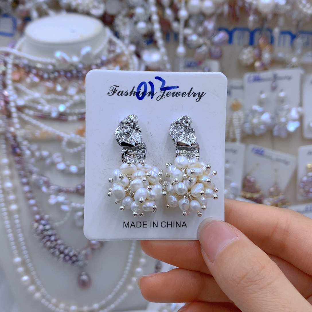 淡水珍珠耳饰 银S925镶嵌