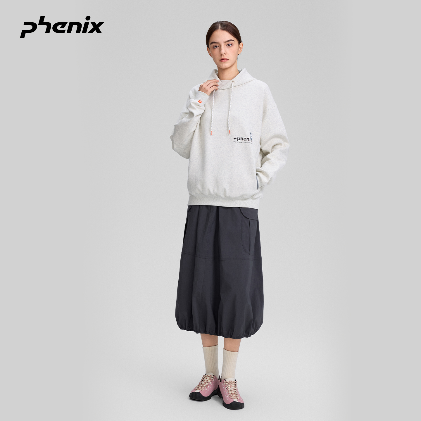 +phenix菲尼克斯连帽卫衣男女款2025秋宽松针织休闲简约纯色上衣