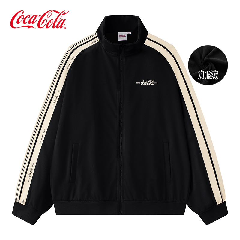 Coca-Cola/可口可乐2025新款休闲开衫卫衣运动厚外套男女