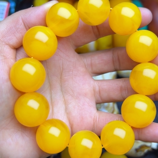 琥珀未镶嵌手链蜜蜡