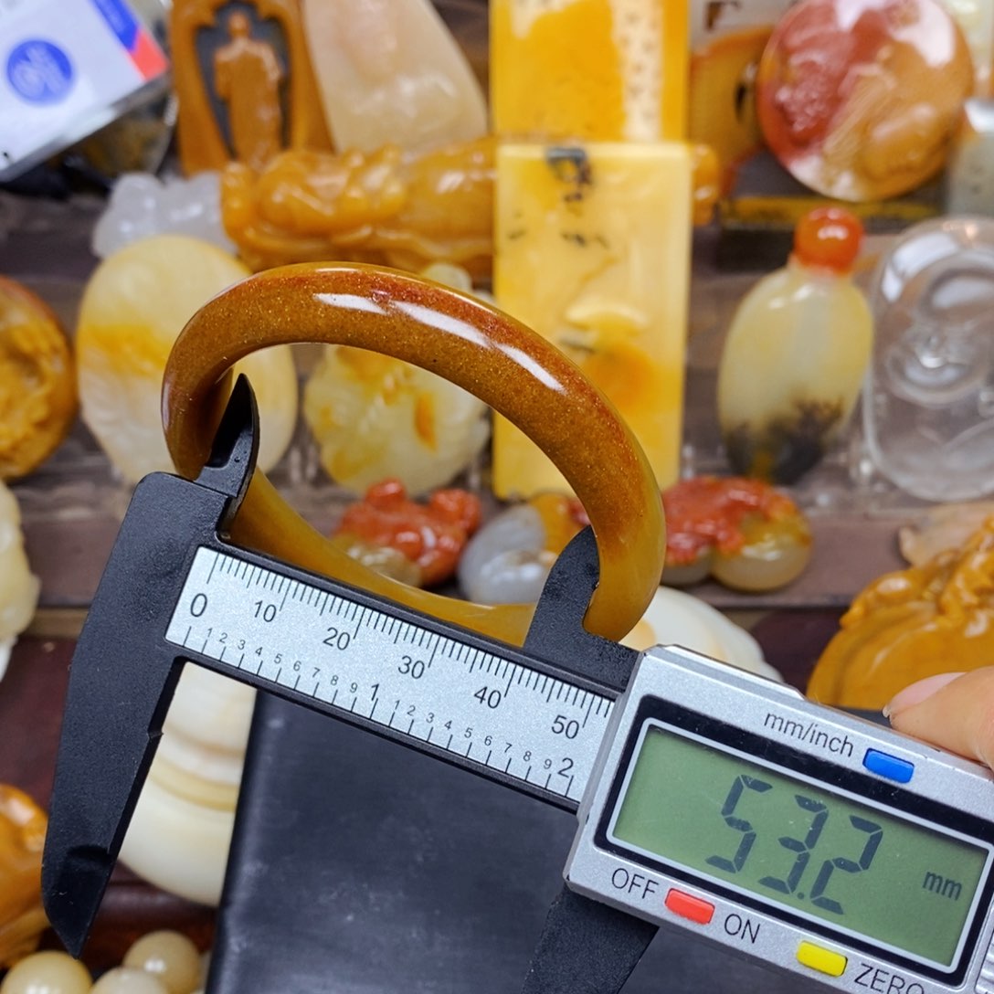 石英质玉（黄龙玉）颈饰未镶嵌