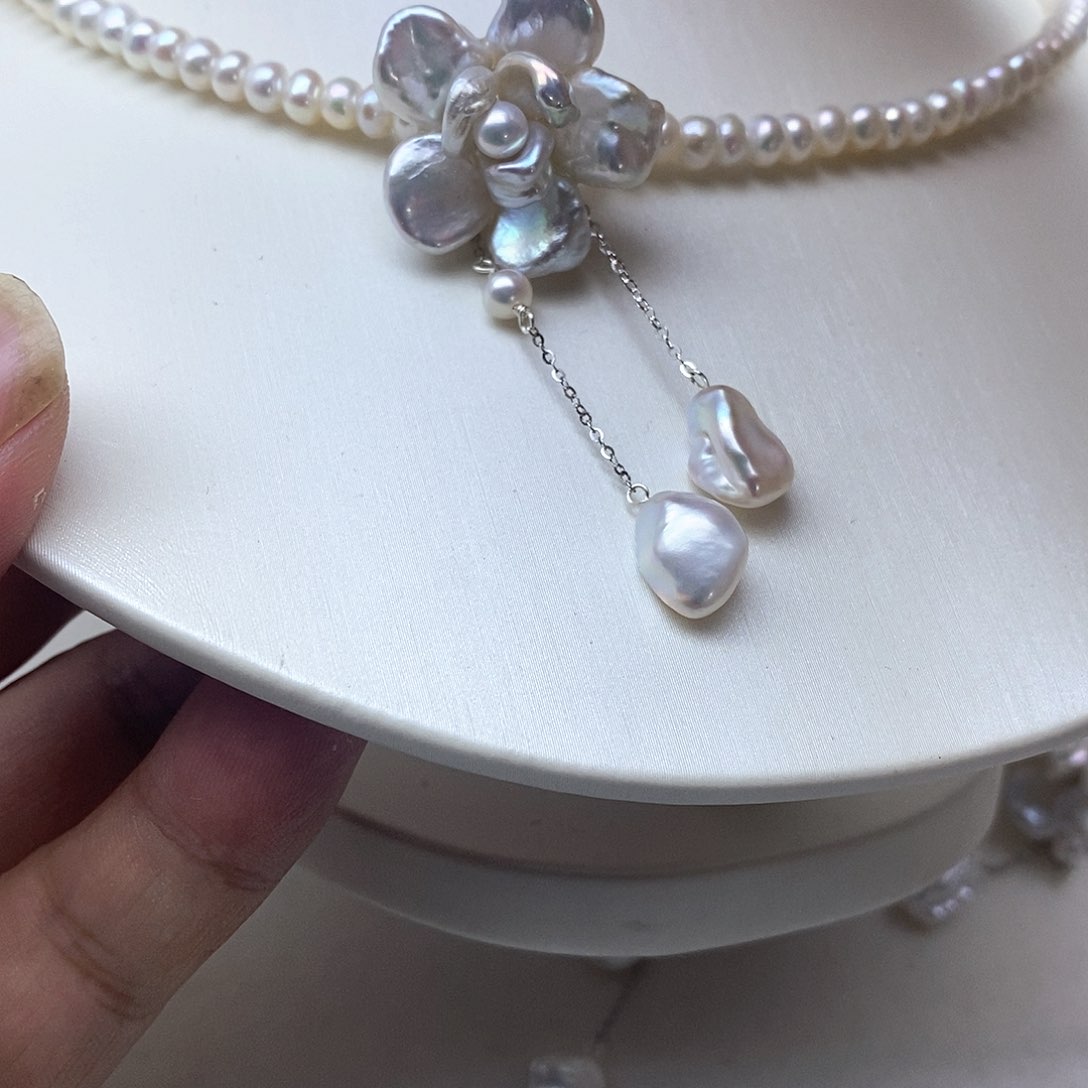 合金淡水珍珠项链聖*月