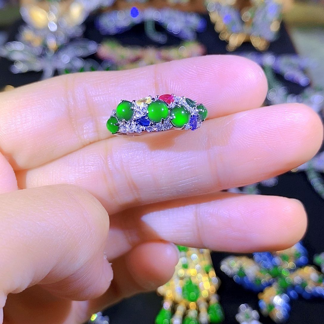 吊坠(不含链)银S925镶嵌翡翠