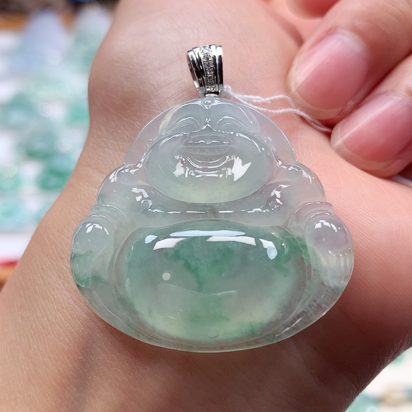 【闪购商品】翡翠18K金镶嵌吊坠(赠链)