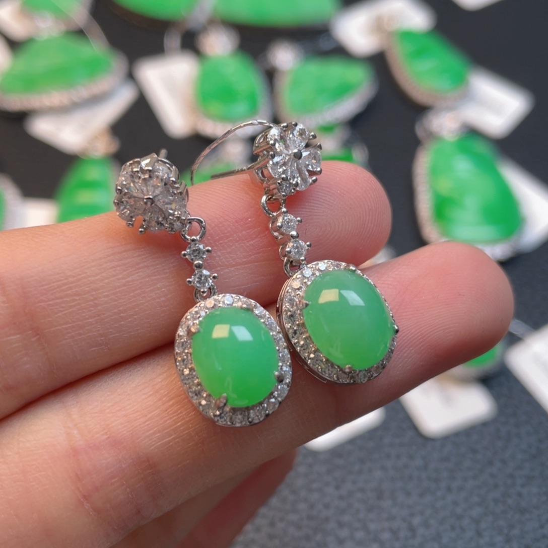 翡翠银S925镶嵌吊坠(不含链)