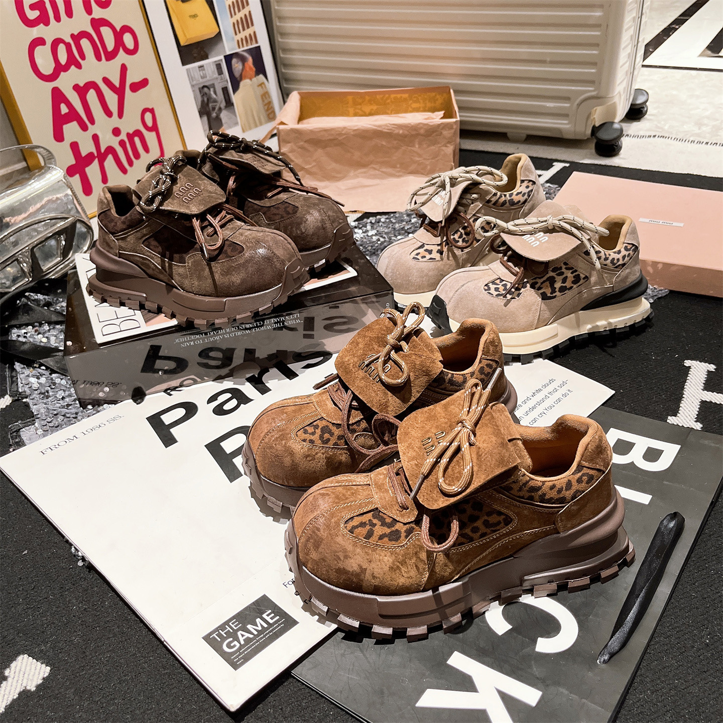 【余】【单里/加绒】2025年豹纹阿甘鞋新款百搭运动韩版增高休闲女鞋