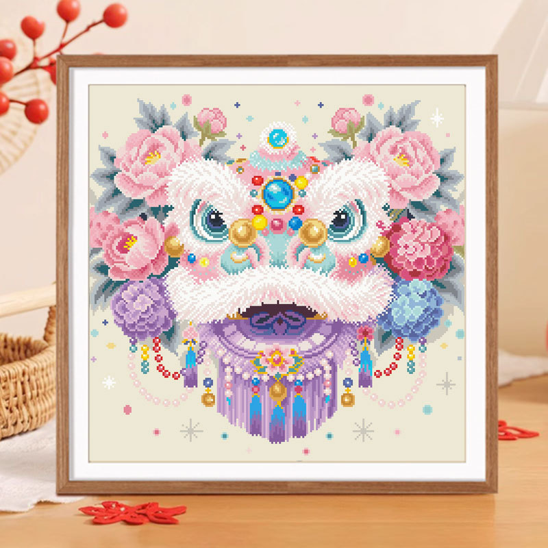 十字绣2025新款线绣客厅刺绣喜狮纳福