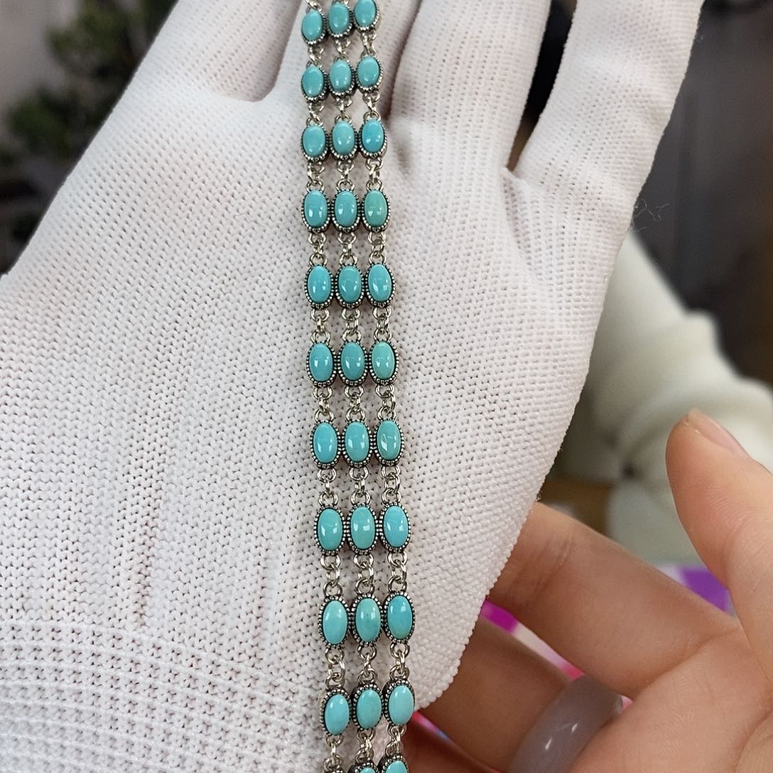 绿松石银S925镶嵌珠宝奇石