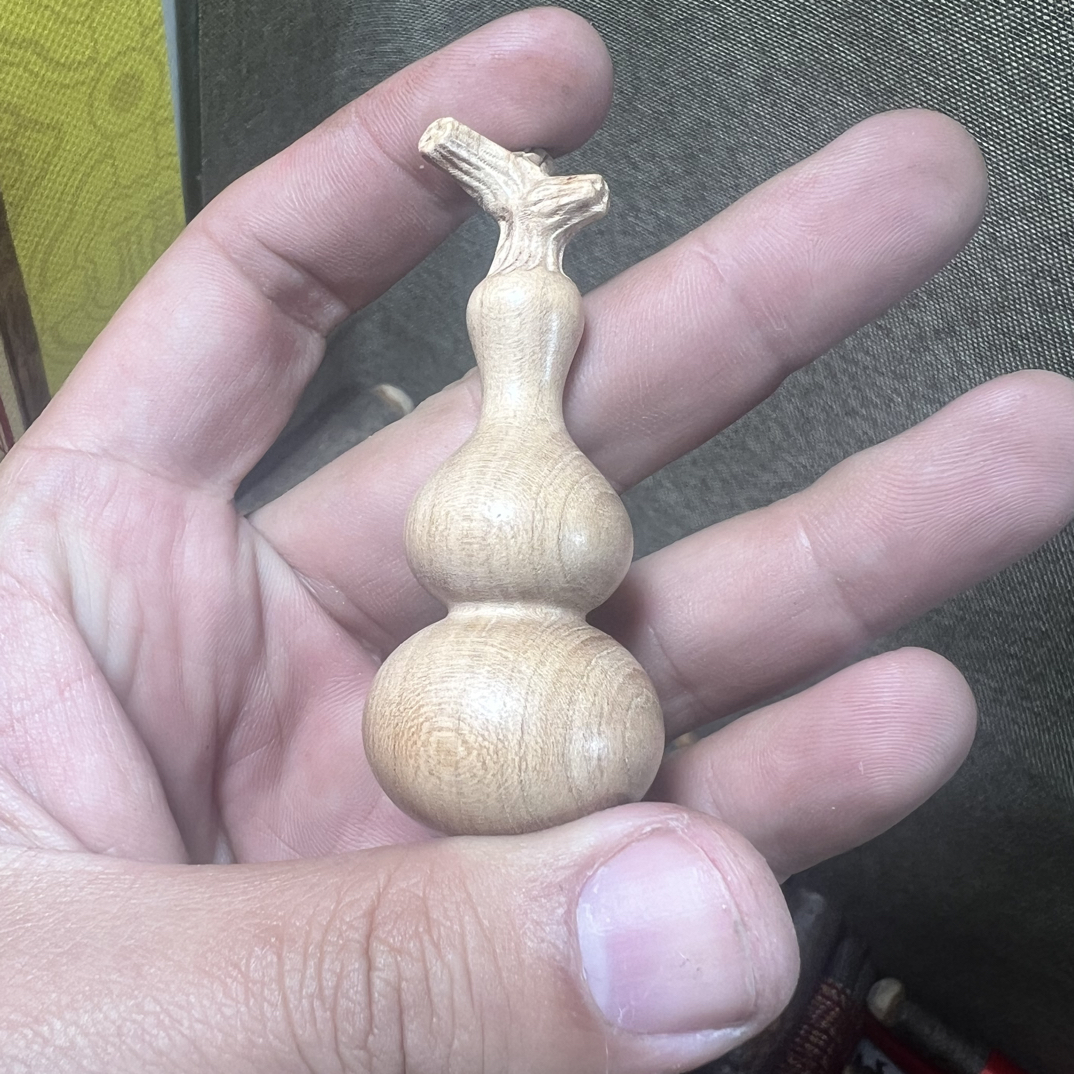 桃木龙头葫芦木雕文玩手把件高7.2cm