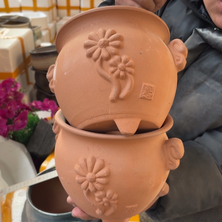 红陶口径 高度 花盆18 17