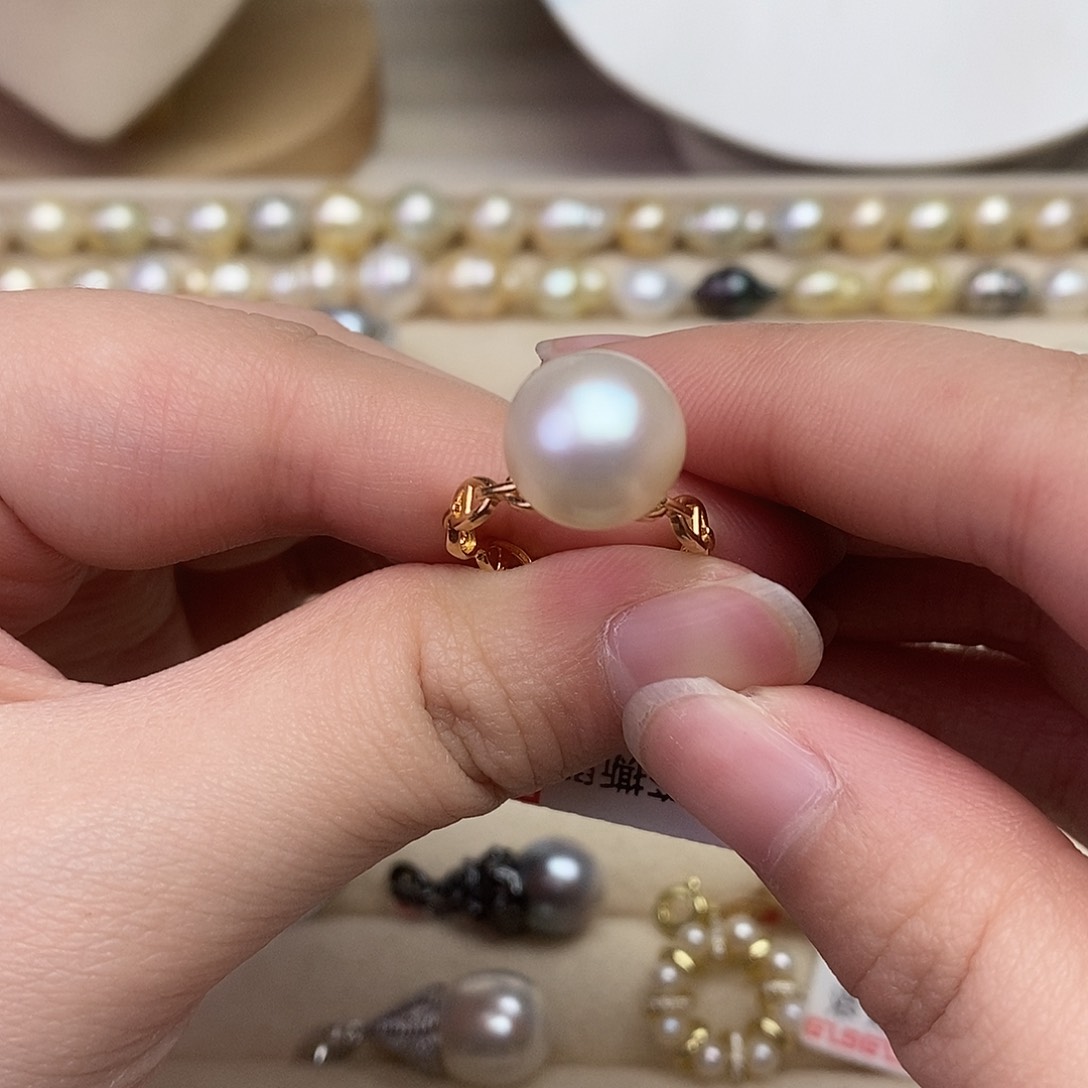 海水珍珠戒指银S925镶嵌