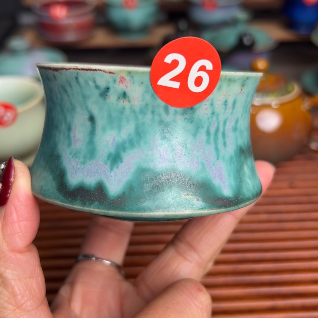 手工制作手拉坯工艺钧瓷茶具