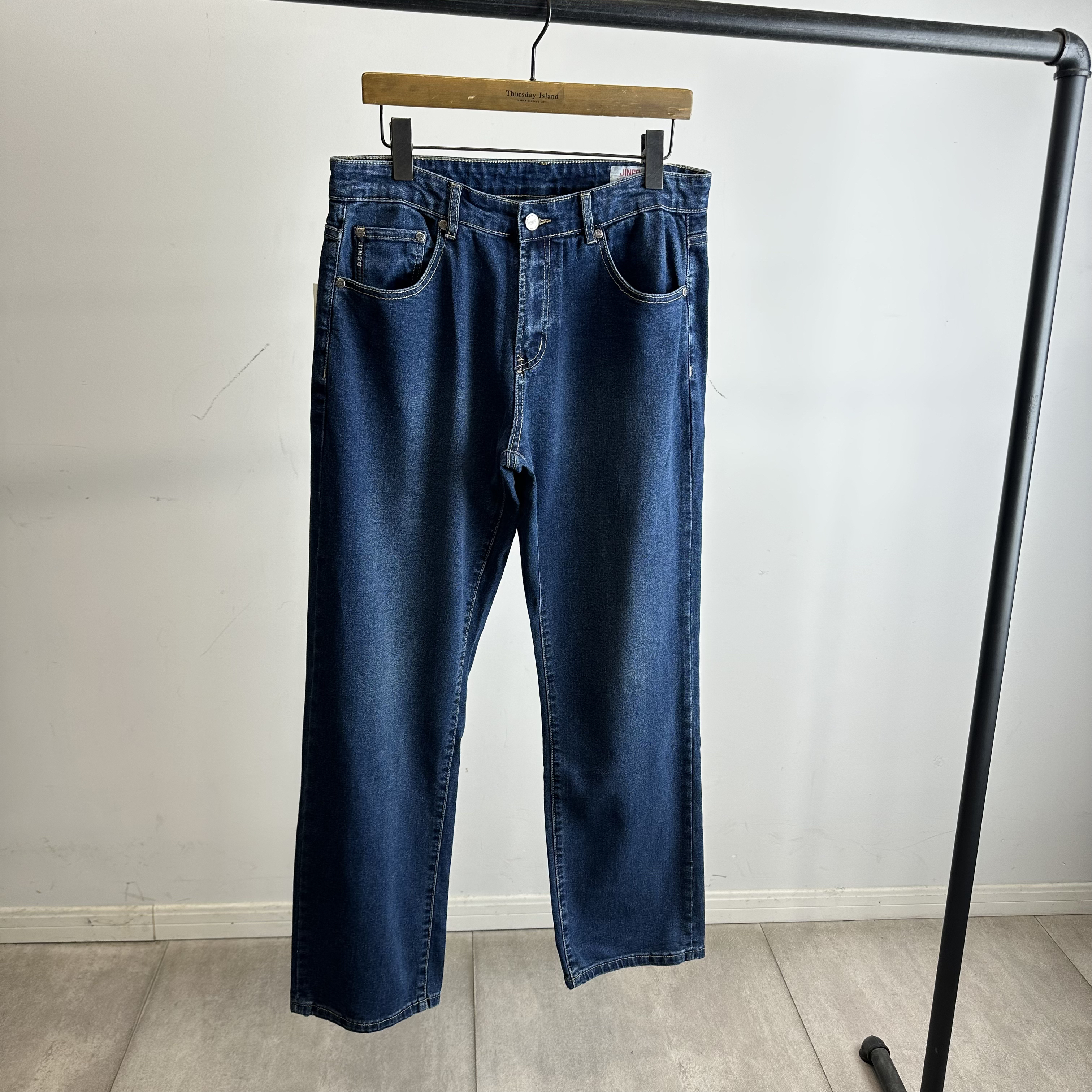 外贸男士弹力宽松直筒牛仔裤长裤百搭裤子5761