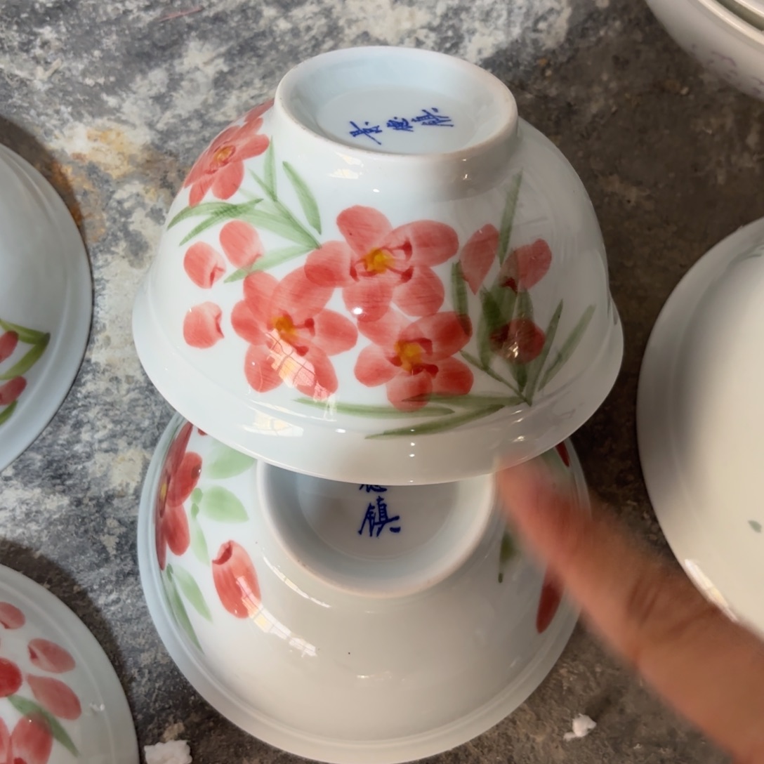 玉瓷景德镇陶瓷两只微瑕