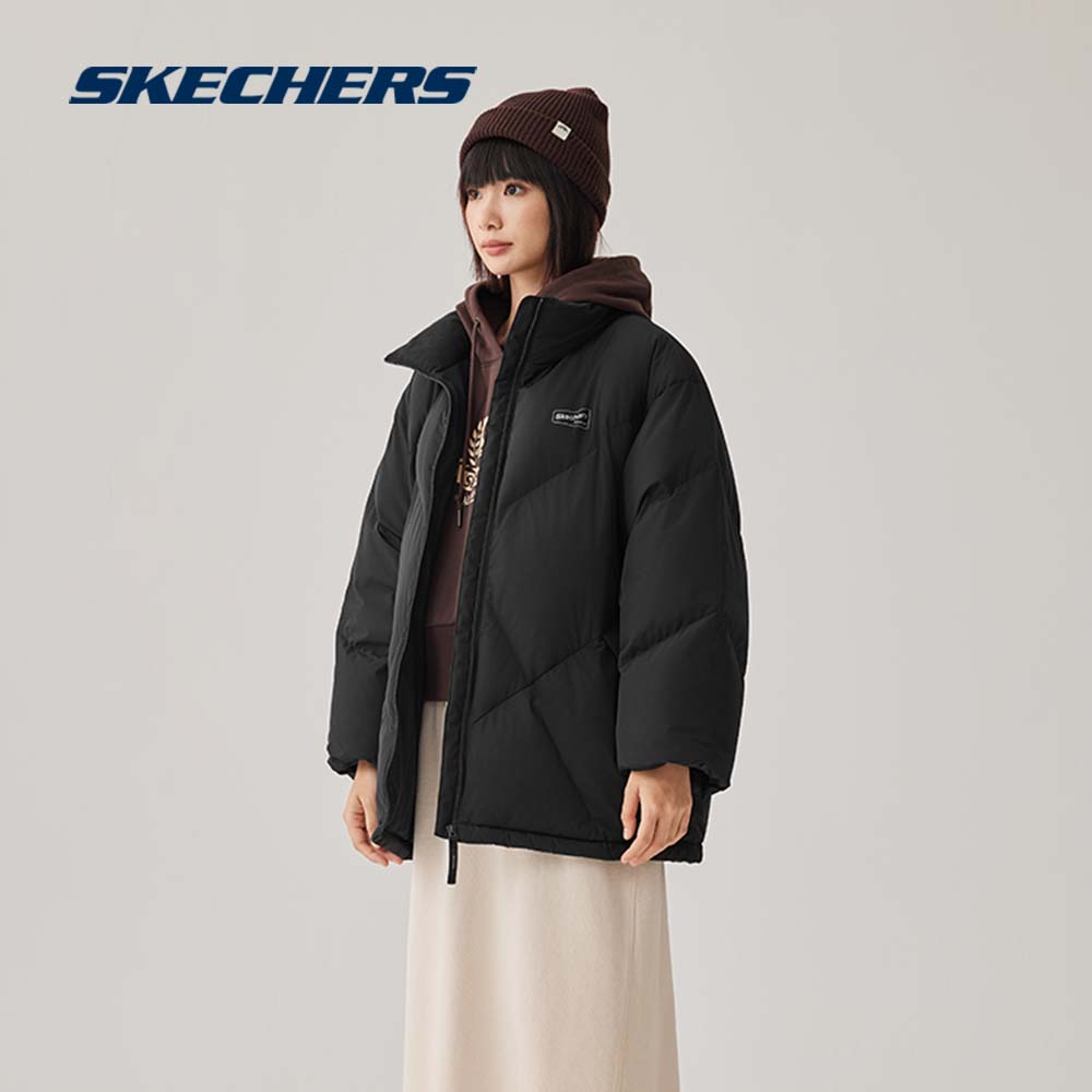 斯凯奇官方男女同款防泼水户外保暖羽绒服机能风羽绒外套L425U017