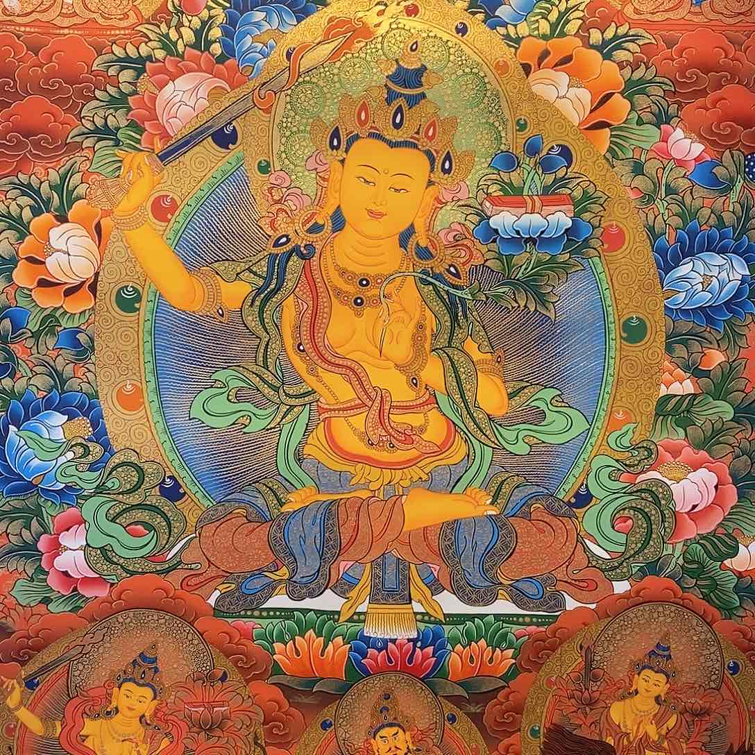 装裱画红****紫尼泊尔手绘唐卡画芯