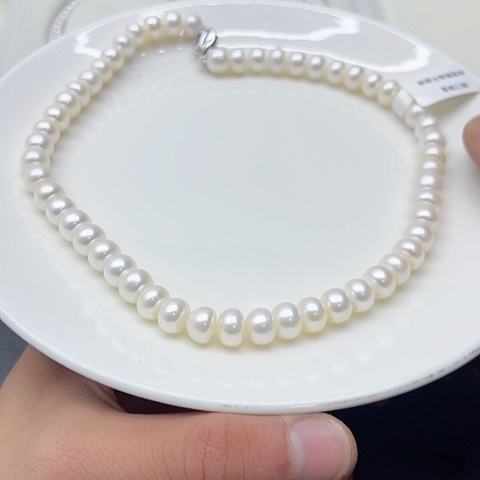 淡水珍珠珍珠项链银S925镶嵌4