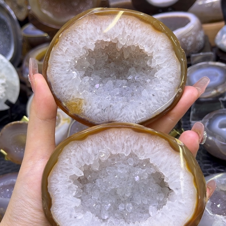 珠宝半成品未镶嵌水晶白晶盆