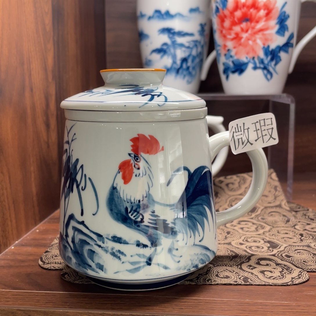 微瑕釉下彩纯手绘