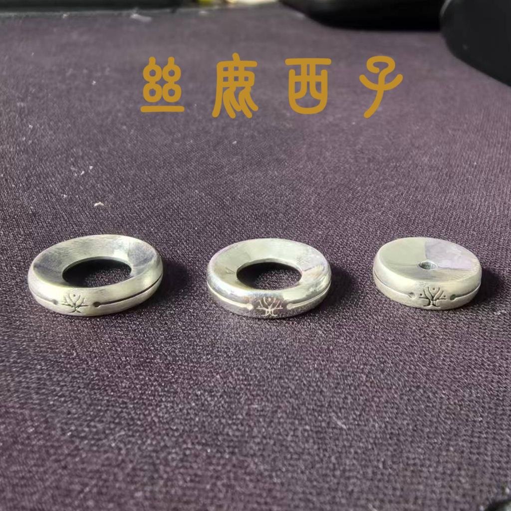 丝鹿西子 足银银制品 新一鹿生花足银999卡环素款隔片实心白色