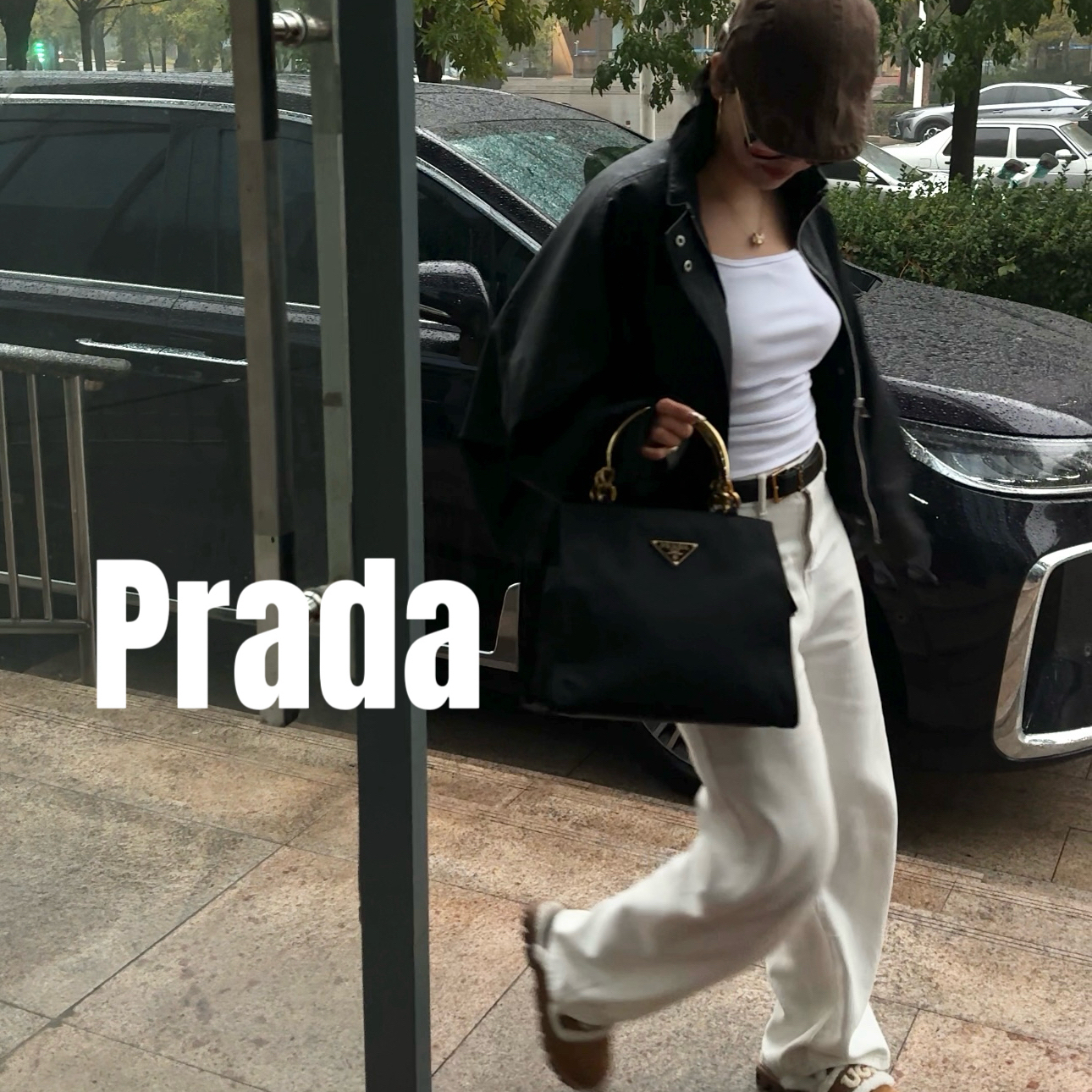 修复品618276/Prada/普拉达金柄托特包