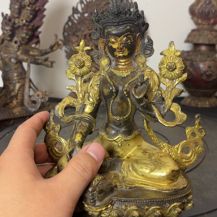 绿度母藏佛藏传摆件