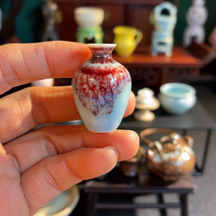 摆件微陶老王迷你花瓶