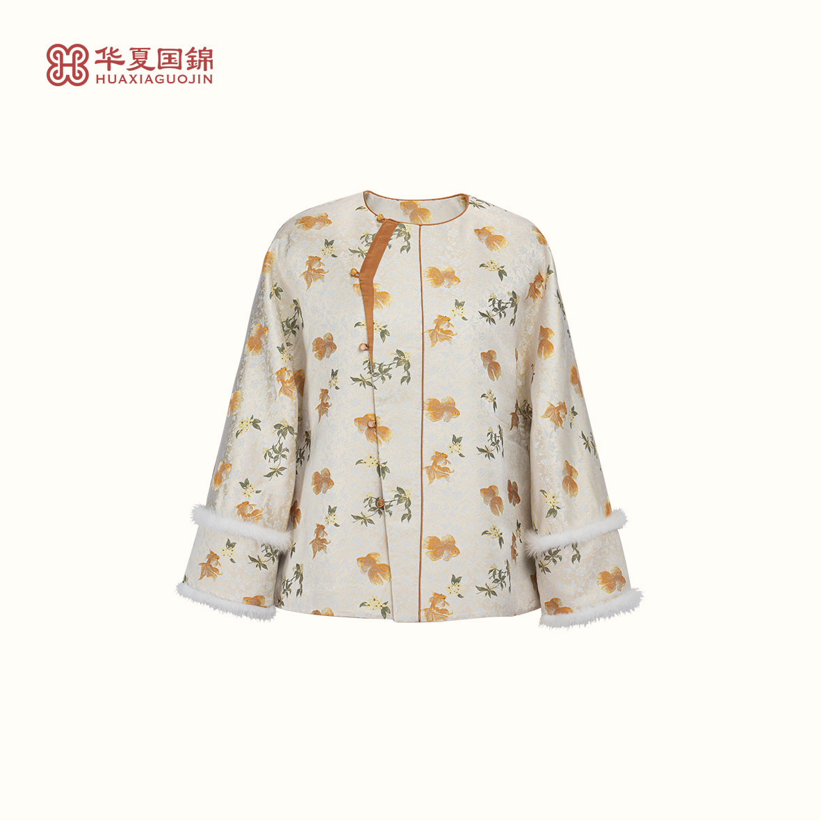 【七里香】米地鱼冠金桂纹夹棉外套【四川工美蜀锦】保暖上衣新中式冬