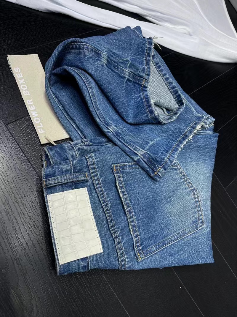 918牛仔裤女春款高腰显瘦蓝色九分直筒裤