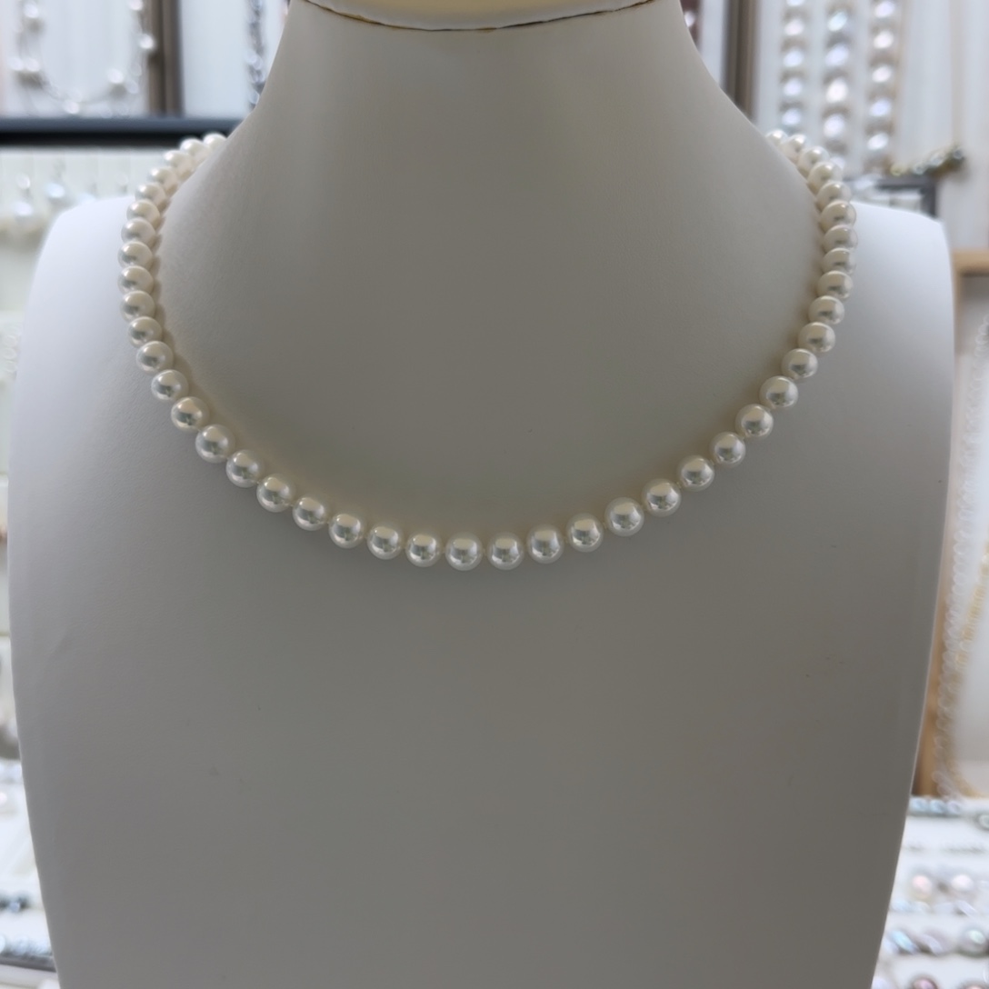 项链银S925镶嵌淡水珍珠