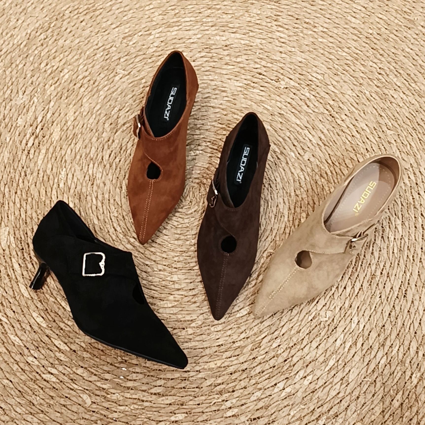 深口加绒单鞋女2025年秋冬新款玛丽珍复古时尚尖头百搭细跟单鞋女