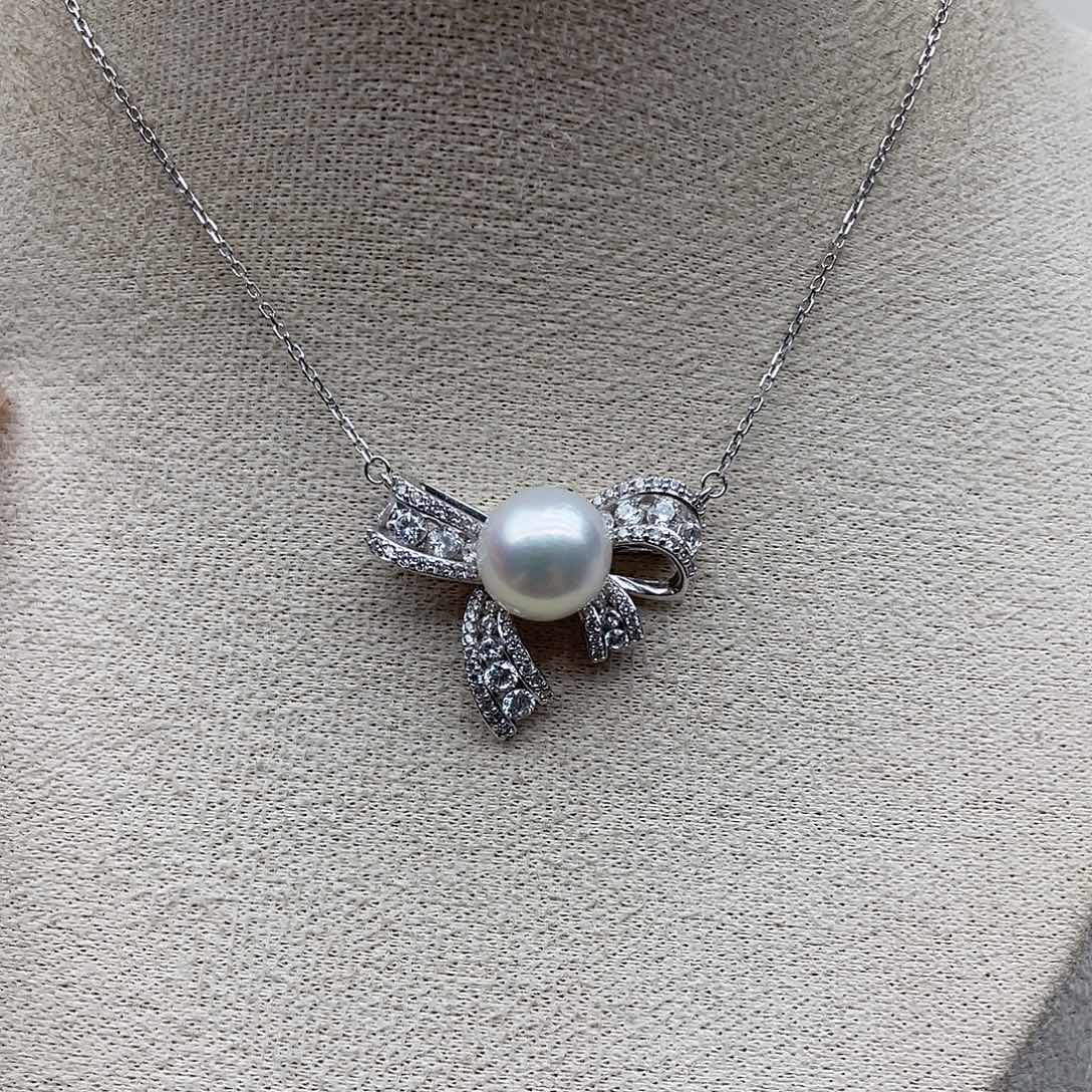 银S925镶嵌海水珍珠套链79