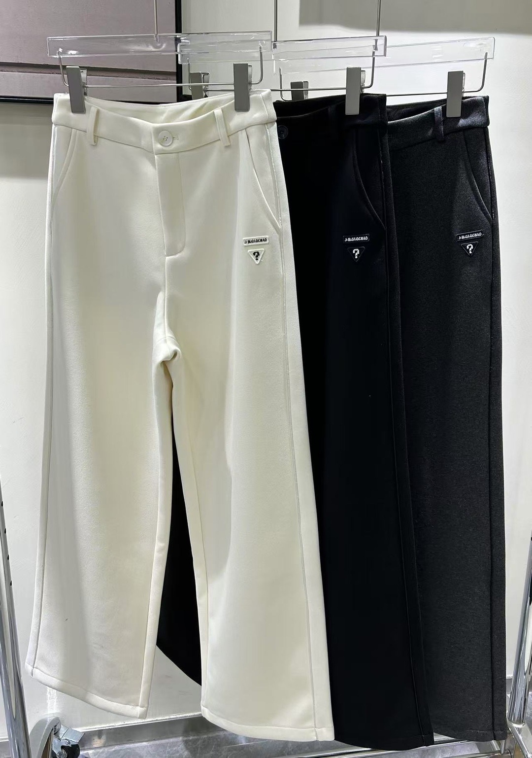 6016-31102 加绒加厚百搭简约潮流阔腿舒适直筒休闲裤西裤