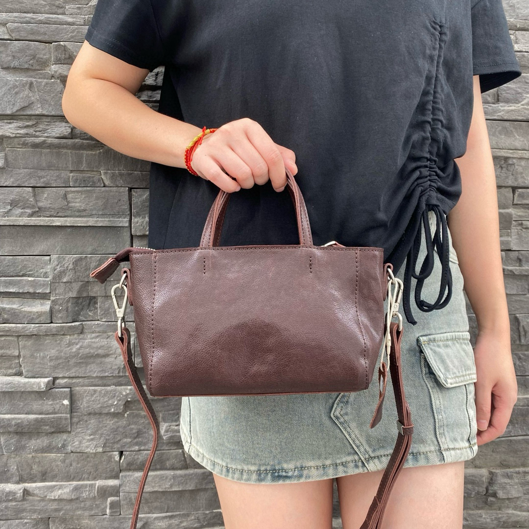 61239女式手提包拉链暗袋单肩斜挎包斜跨包老钱风洛丽塔休闲