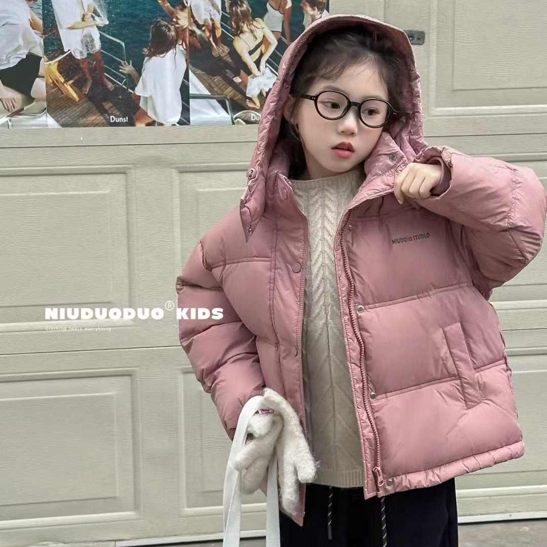 牛哆哆羽绒服女童韩版中大童白鸭绒外套
