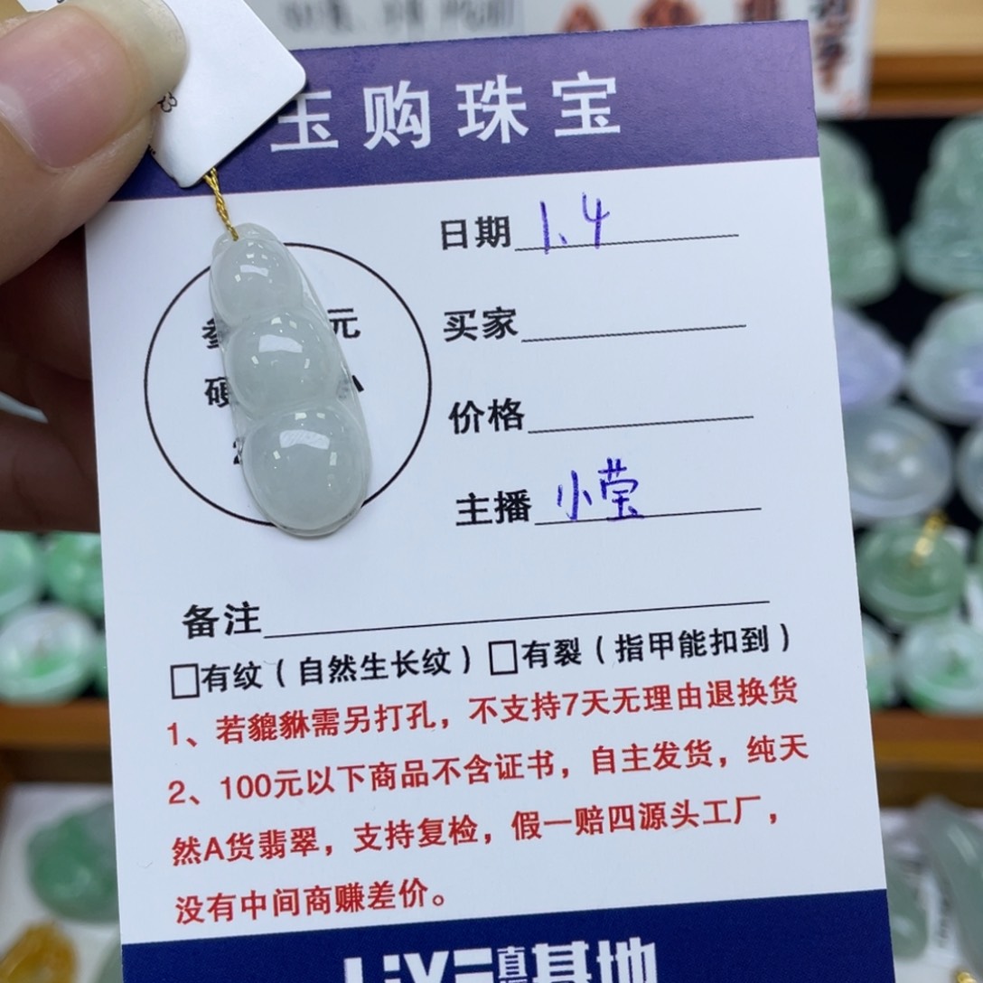 颈饰未镶嵌翡翠福豆
