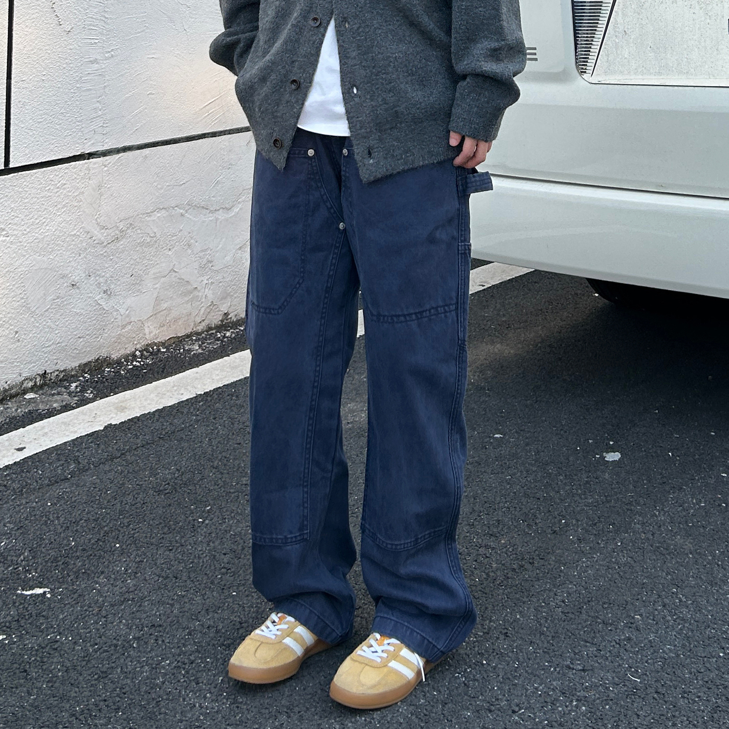 25AW 秋季美式复古洗水做旧工装裤男女宽松直筒休闲伐木裤长裤