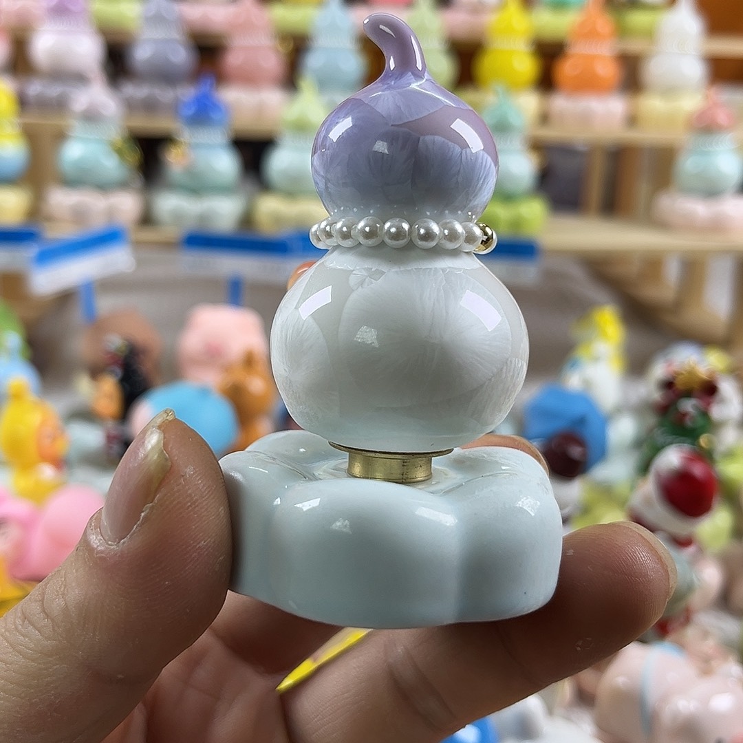 陶景德镇陶瓷底座转转上紫下白