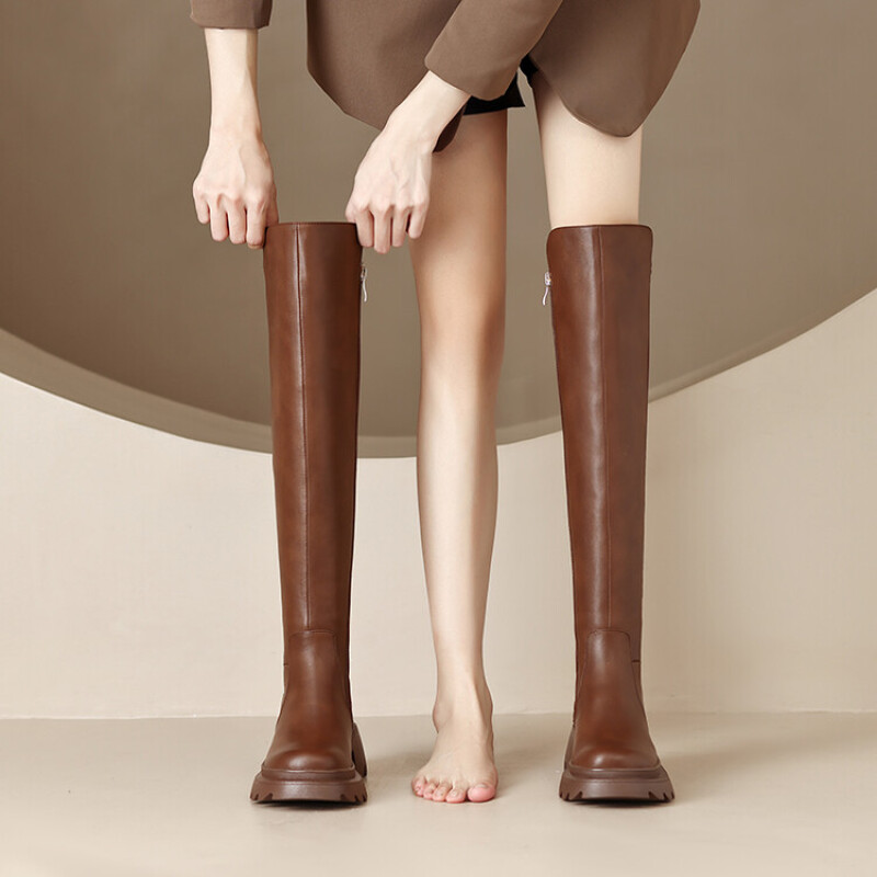 【工厂断码福利现货】牛皮长筒靴3257