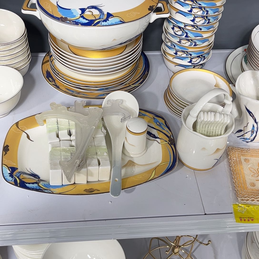 瓷片凤凰套装一套微瑕