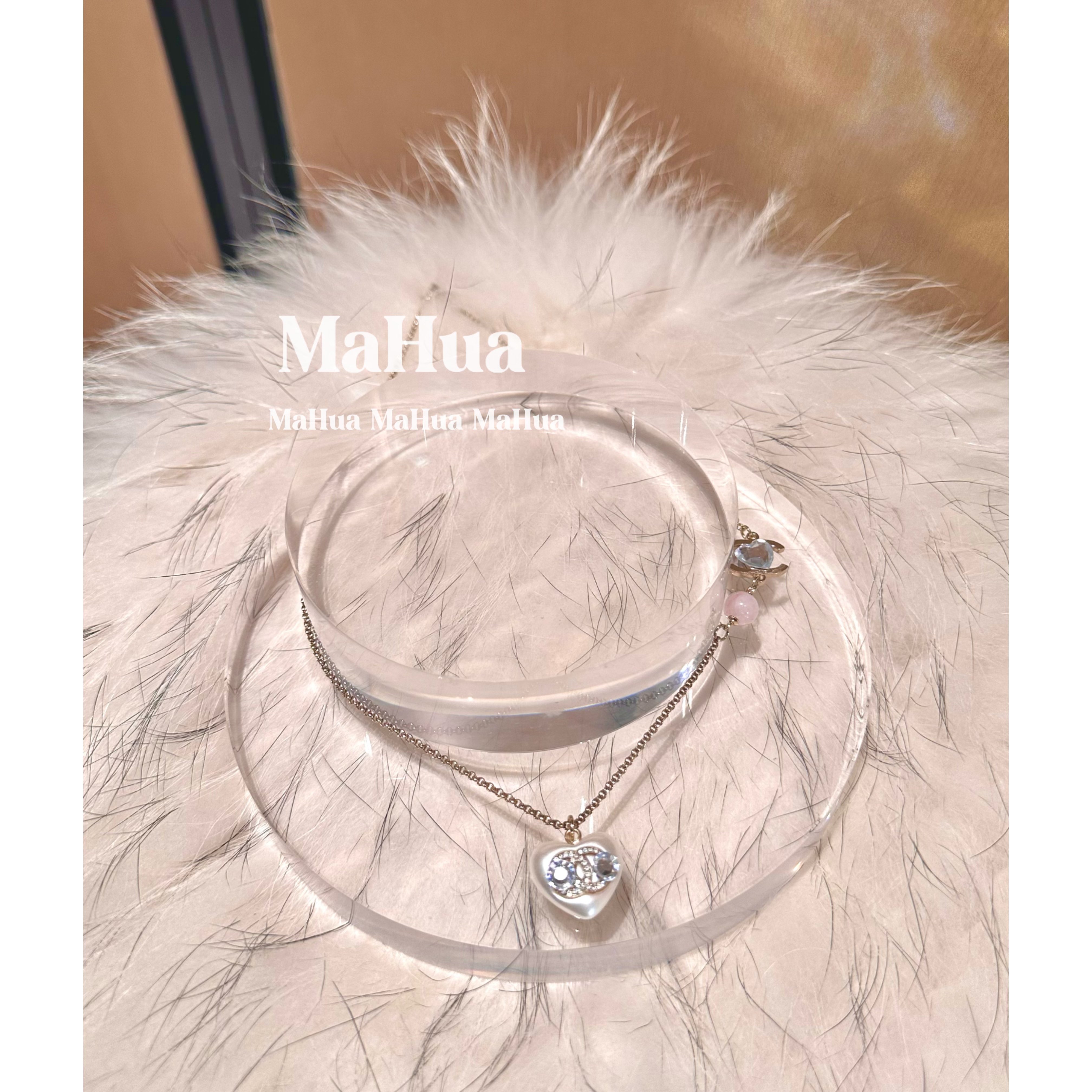 铜合金项链 P1333 爱心小项链