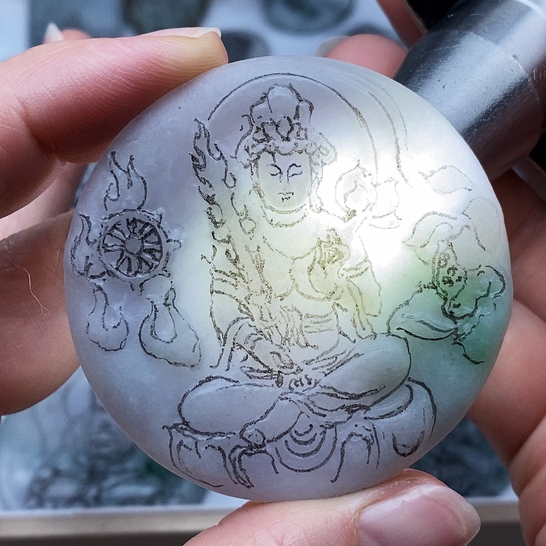 定制翡翠未镶嵌虚空藏