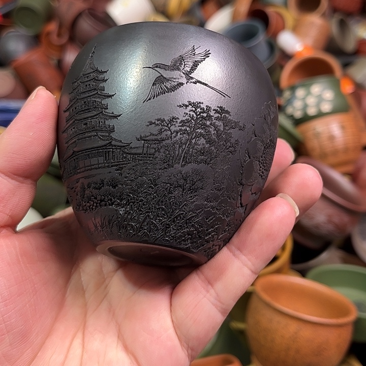 紫砂茶杯全手工紫砂主人杯